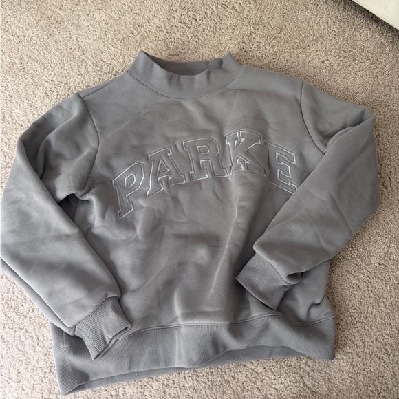 Parke monotone slate grey mockneck sweatshirt NWOT - Picture 6 of 6